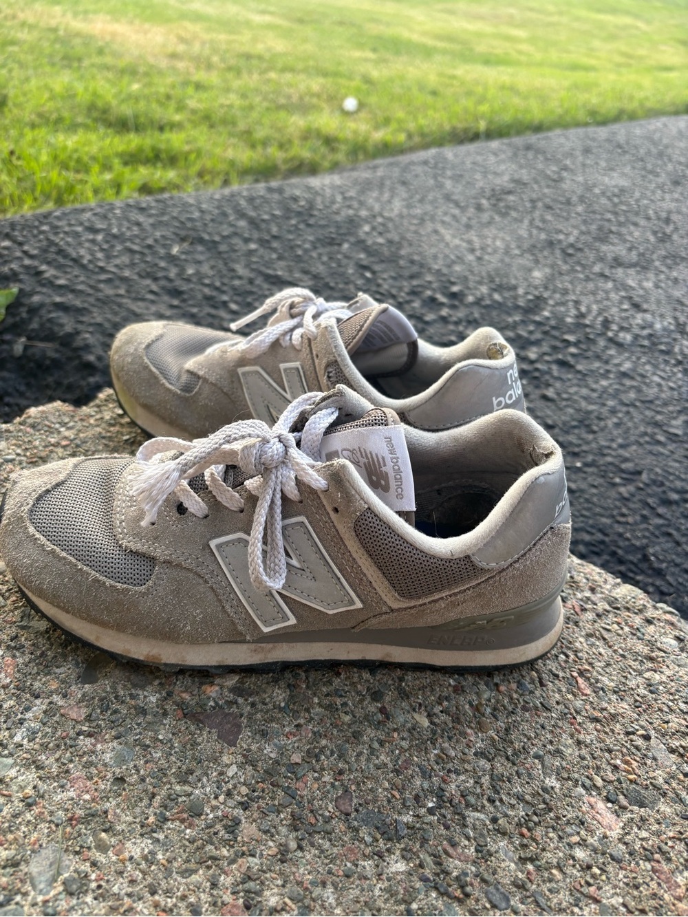 New Balance Gray Suede & Mesh Sneaker
